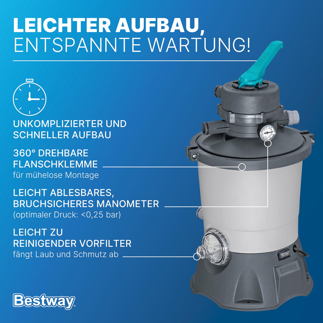 Sandfilteranlage 3.028 l/h 85 W fuer Pools bis 16.600 Liter - Bild 9