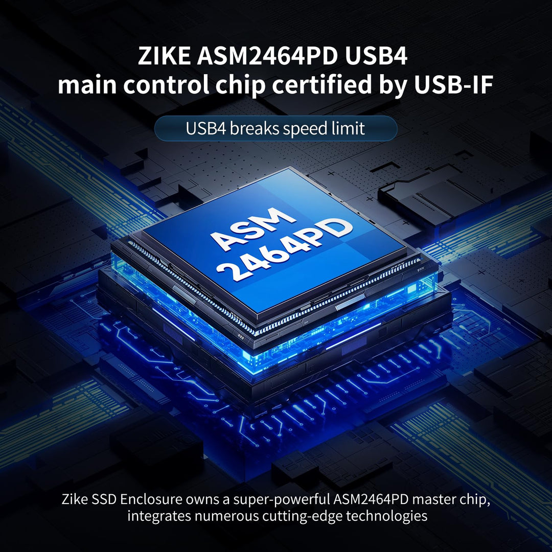 M.2 NVMe SSD Gehäuse USB4 40Gbps Aluminium werkzeuglos - Bild 5