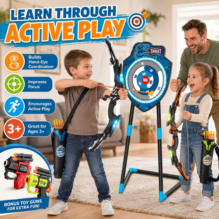 LED Bogenschiesset Kinder 4-12 Jahre mit Zielscheibe 2er-Set - Bild 6