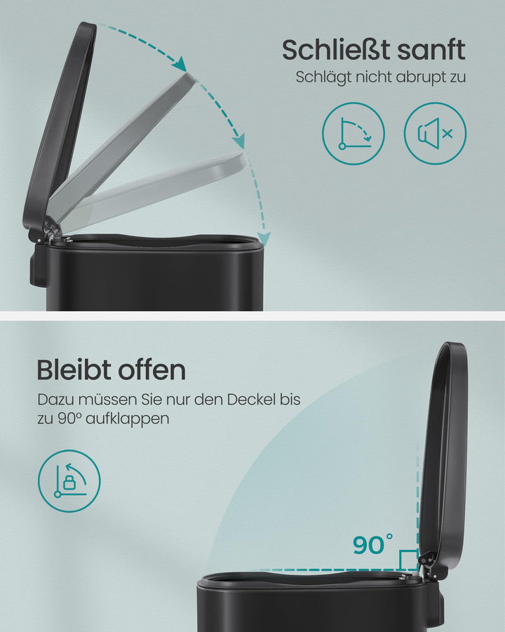Treteimer Küche Stahl 50 Liter Softclose schwarz - Bild 4
