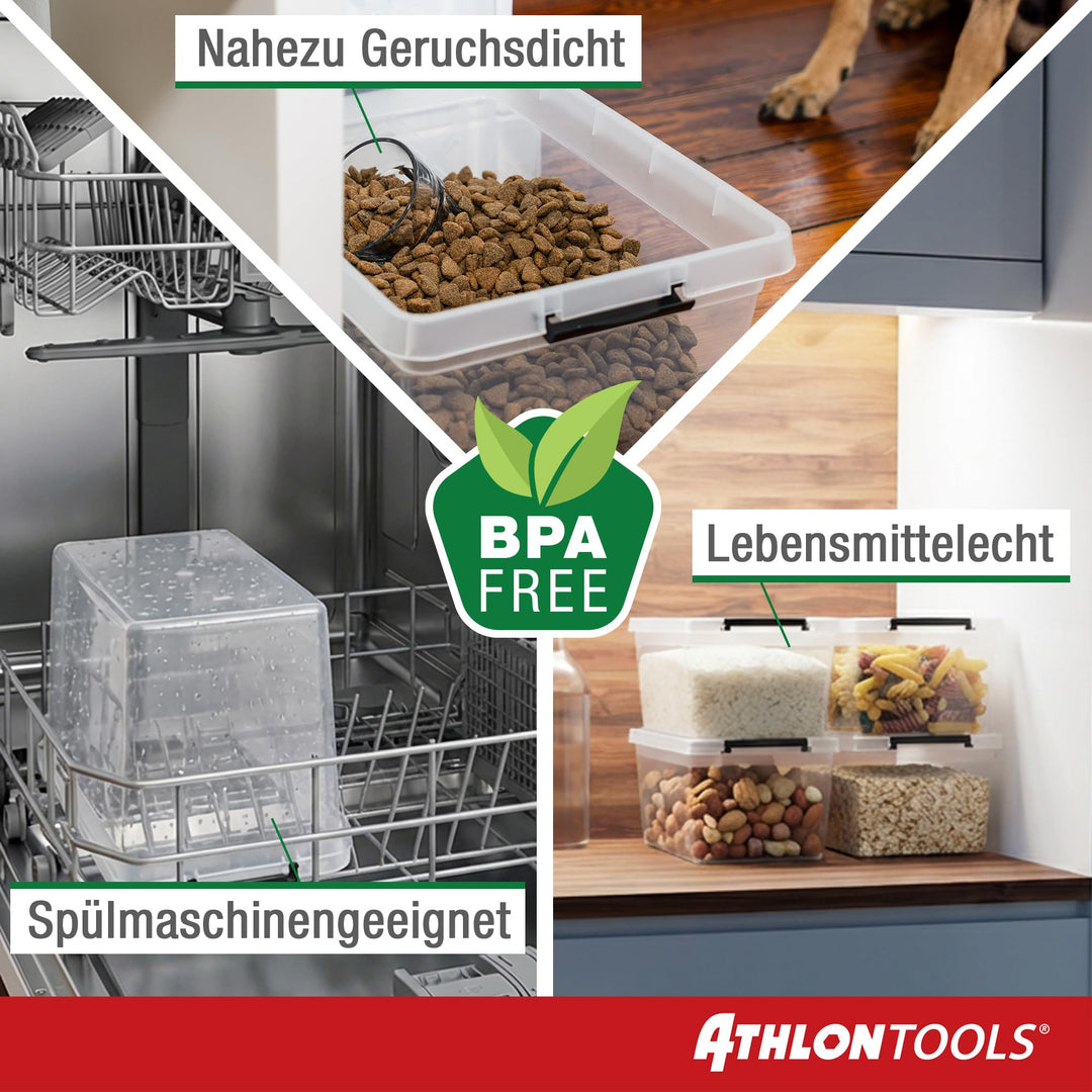 Aufbewahrungsbox mit Deckel 40L Transparent Lebensmittelecht 4er-Set - Bild 3