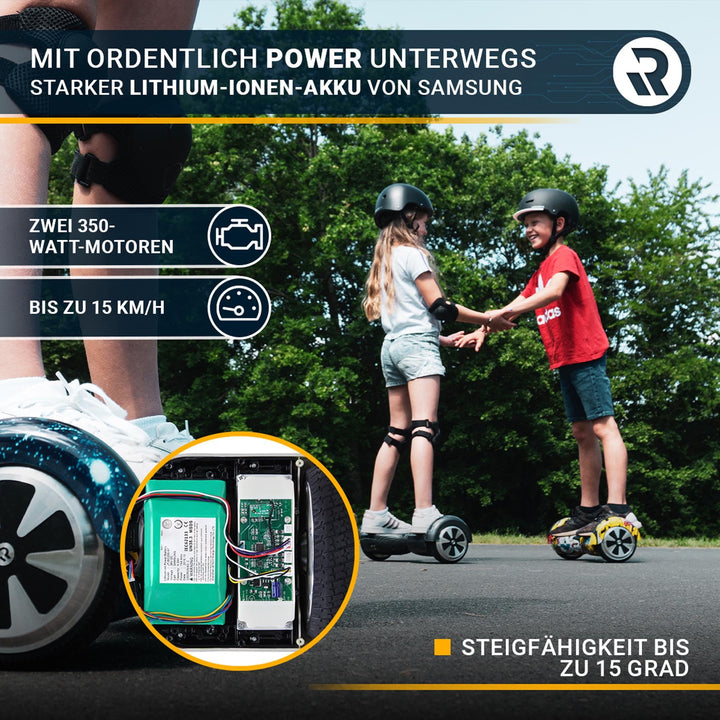 Hoverboard Self-Balance 700W Bluetooth App LED 15 km/h matt schwarz - Bild 5