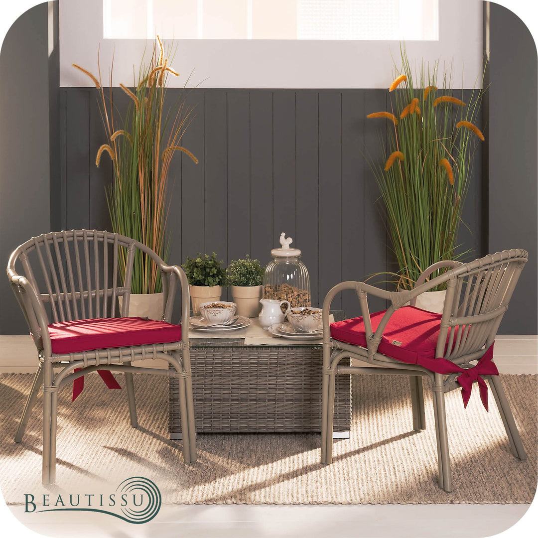 Sitzkissen Outdoor 4er-Set Polyester 45x40x5 cm für Gartenstühle - Bild 2