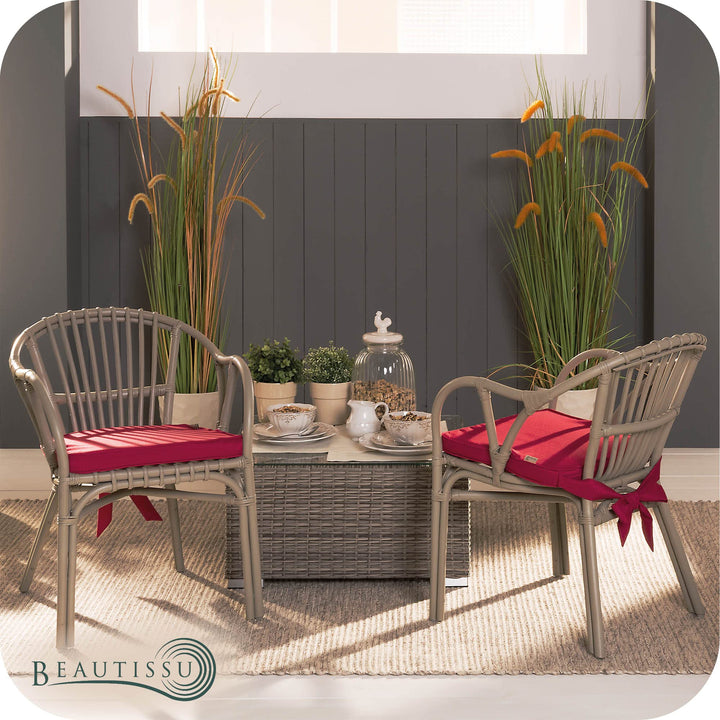 Sitzkissen Outdoor 4er-Set Polyester 45x40x5 cm für Gartenstühle - Bild 2
