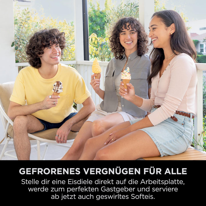 Eismaschine 2-in-1 mit 13 Programmen, 2x480ml Behälter Platinsilber