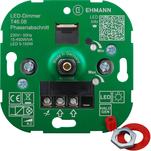 Unterputz-Dimmer LED Phasenabschnitt 5-150 W mit Adapter