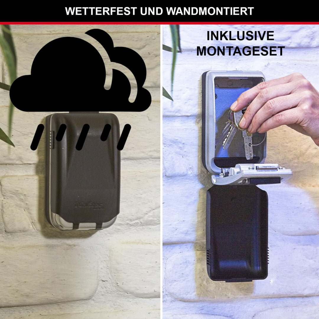 Schlüsseltresor mit beleuchtetem Zahlencode für Aussen, Wandmontage - Bild 4