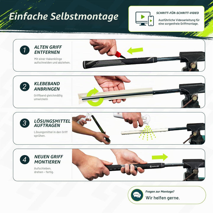 Golfgriffe Gummi 13er-Set mit Regripping-Kit Standard weiss - Bild 6