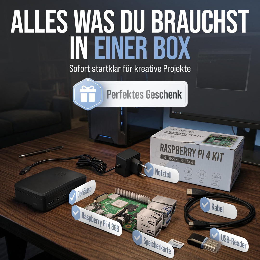 Raspberry Pi 4 Starter Set 8GB RAM 64GB mit Gehäuse &amp; Netzteil - Bild 7