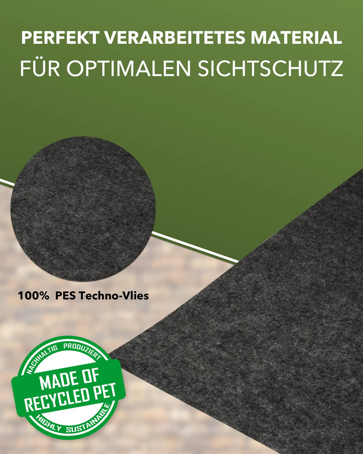 Sichtschutzstreifen Techno-Vlies 26m x 19cm für Doppelstabmattenzaun Grau - Bild 3