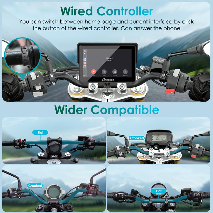Motorrad Navi 5 Zoll mit kabellosem CarPlay &amp; Android Auto wasserdicht - Bild 5
