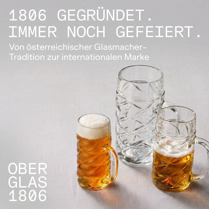 Bierkrug 1 Liter Facettendesign Glas spülmaschinenfest 6er-Set - Bild 7