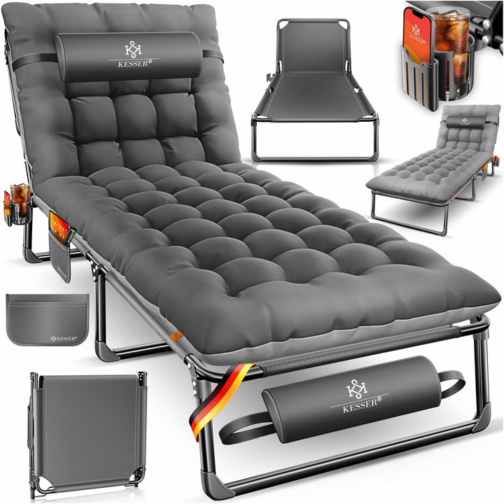 Campingbett klappbar 190x68cm bis 250kg Oxford-Gewebe mit Zubehör