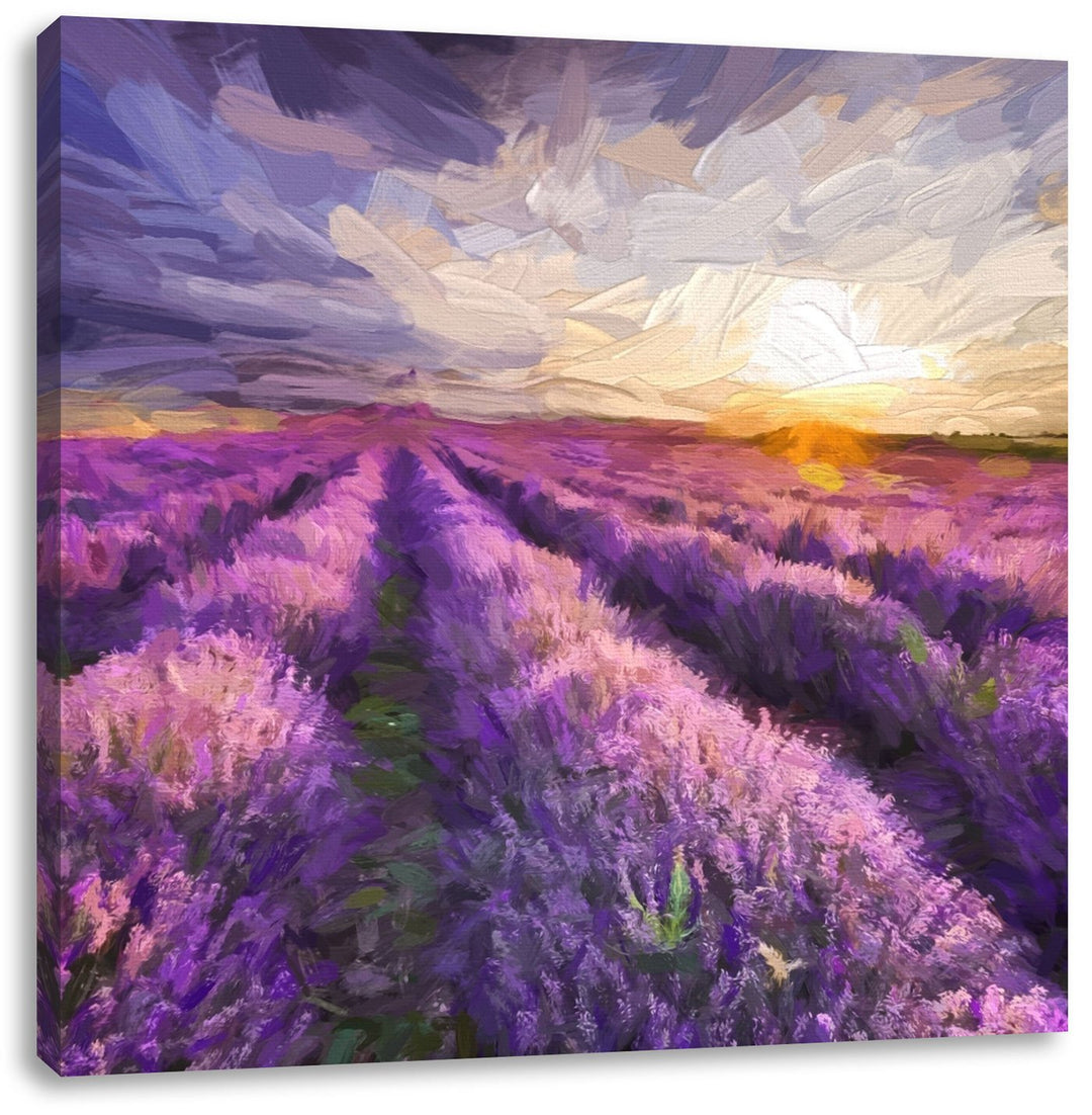 Leinwandbild Lavendelfeld Provence quadratisch 70x70 cm