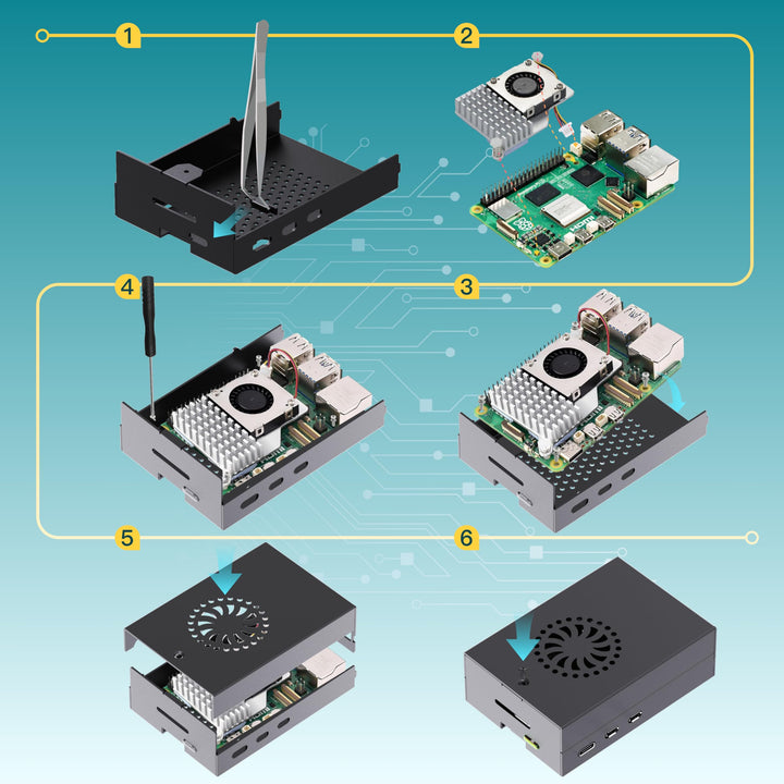 Raspberry Pi 5 Starter Kit 8GB mit 128GB MicroSD Aluminium-Gehäuse - Bild 8