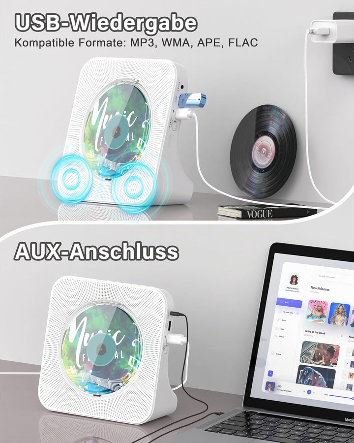 CD-Player mit Bluetooth und Fernbedienung, Dual-Lautsprecher, FM-Radio - Bild 5