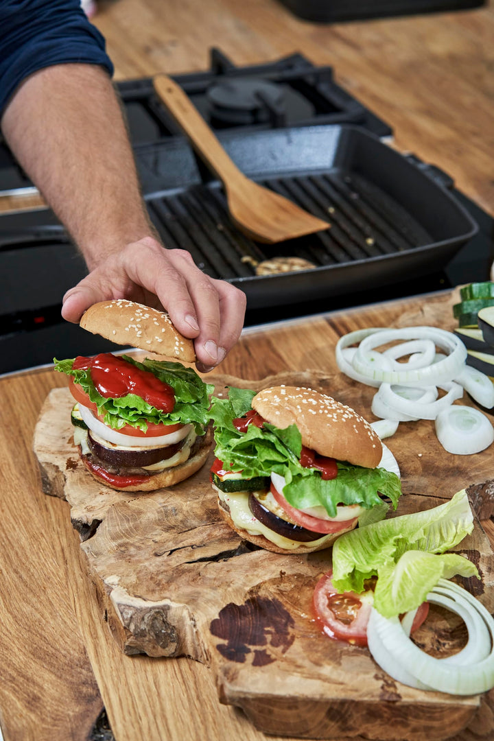 Grillpfanne Gusseisen emailliert quadratisch 30 cm Induktion - Bild 6