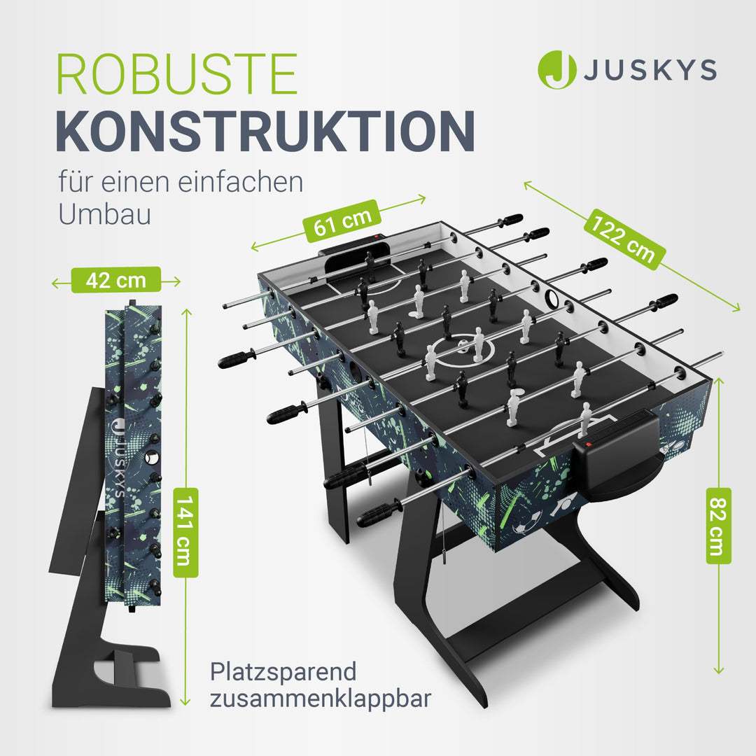 Spieltisch 5-in-1 klappbar Tischtennis Billard Kicker Hockey Basketball - Bild 3