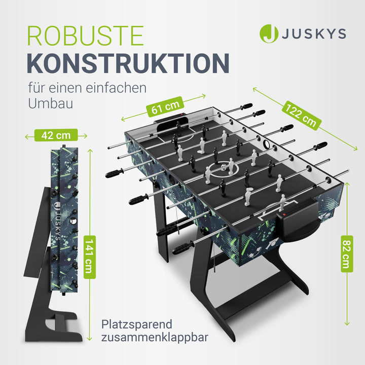 Spieltisch 5-in-1 klappbar Tischtennis Billard Kicker Hockey Basketball - Bild 3