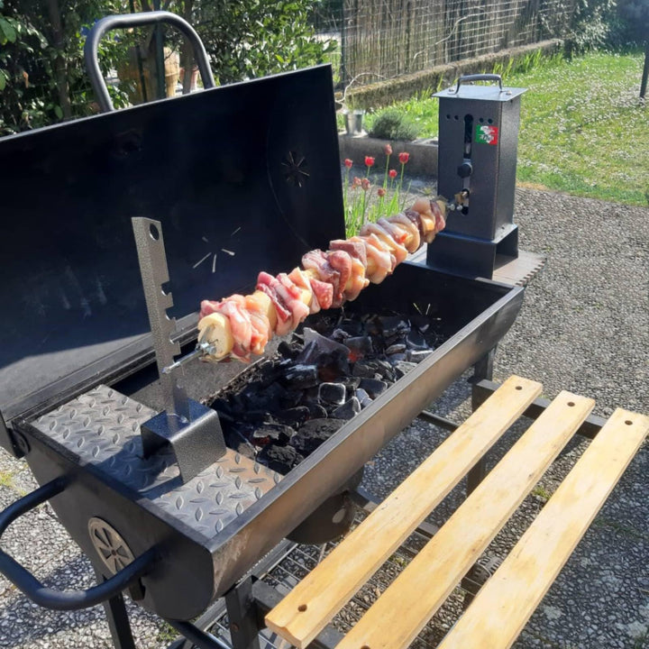 Elektrischer Drehspiess Kamin &amp; Grill bis 6 kg Edelstahl höhenverstellbar - Bild 10