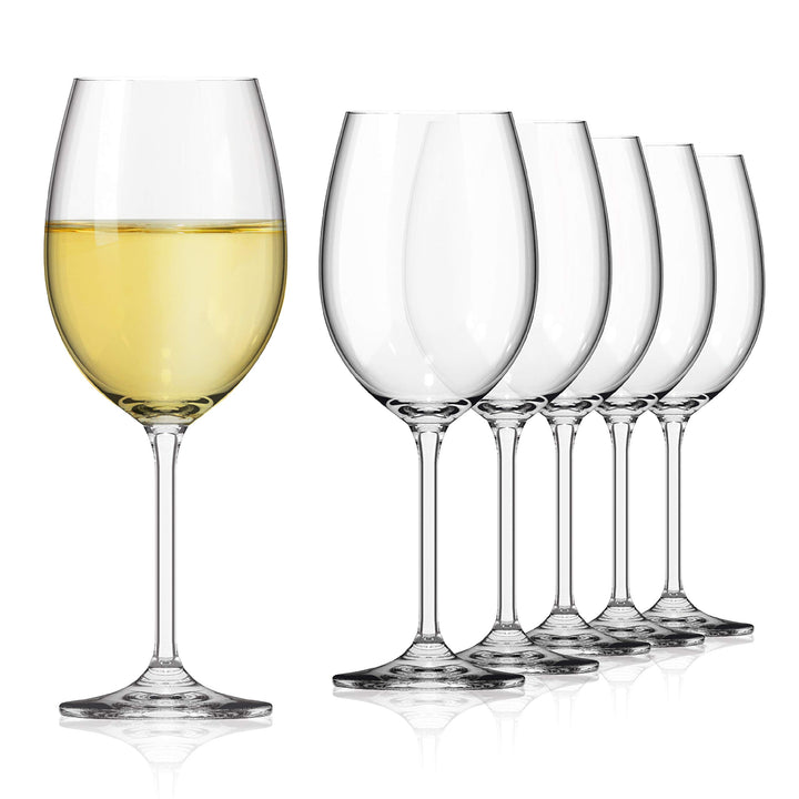 Weissweingläser 6er Set Klarglas 450 ml Stielglas Spülmaschinenfest
