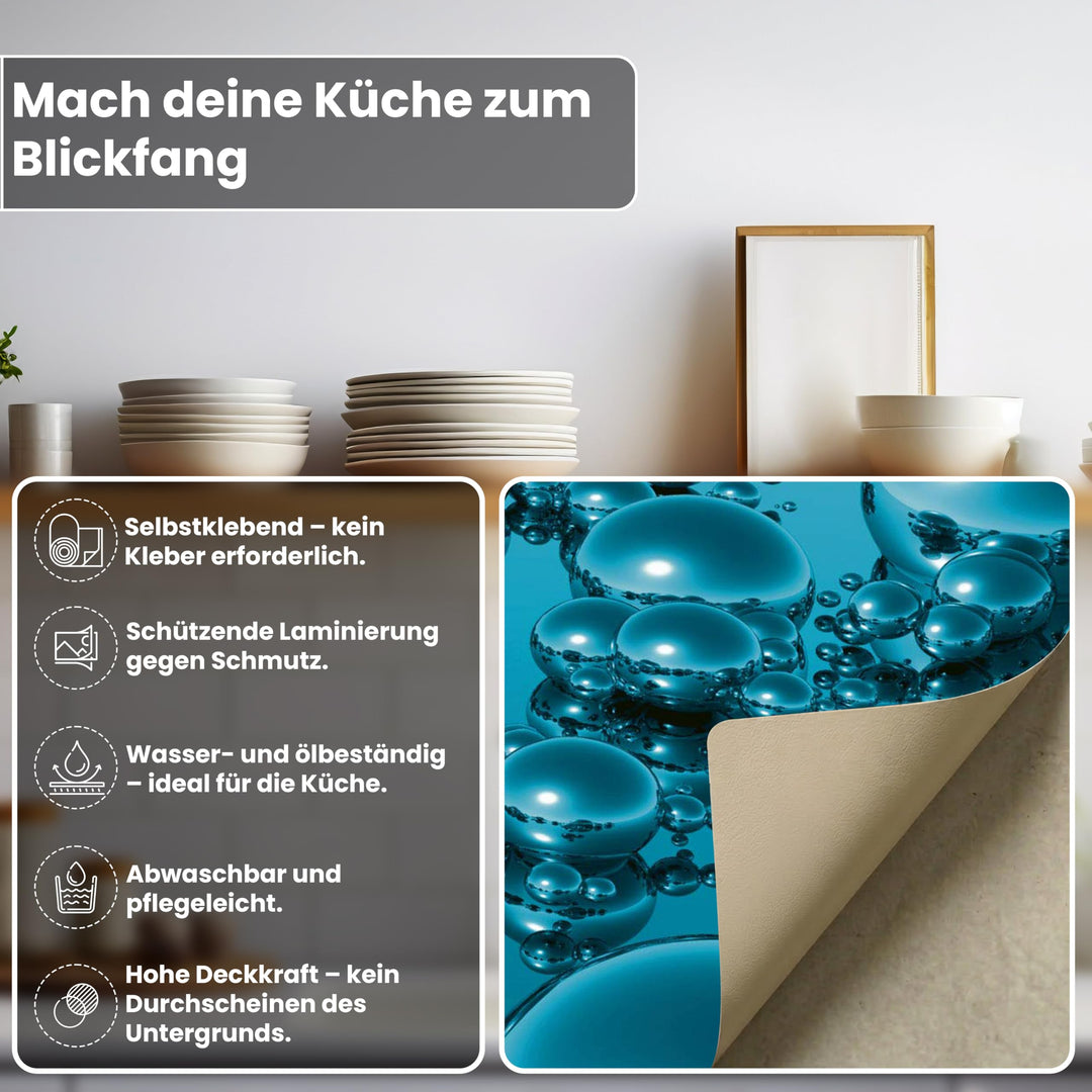 Küchenrückwand Folie selbstklebend Tropfen-Motiv 180x60 cm - Bild 3