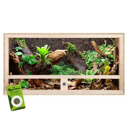 Holzterrarium Reptilien & Amphibien 60x30x30 cm mit Seitenbelüftung