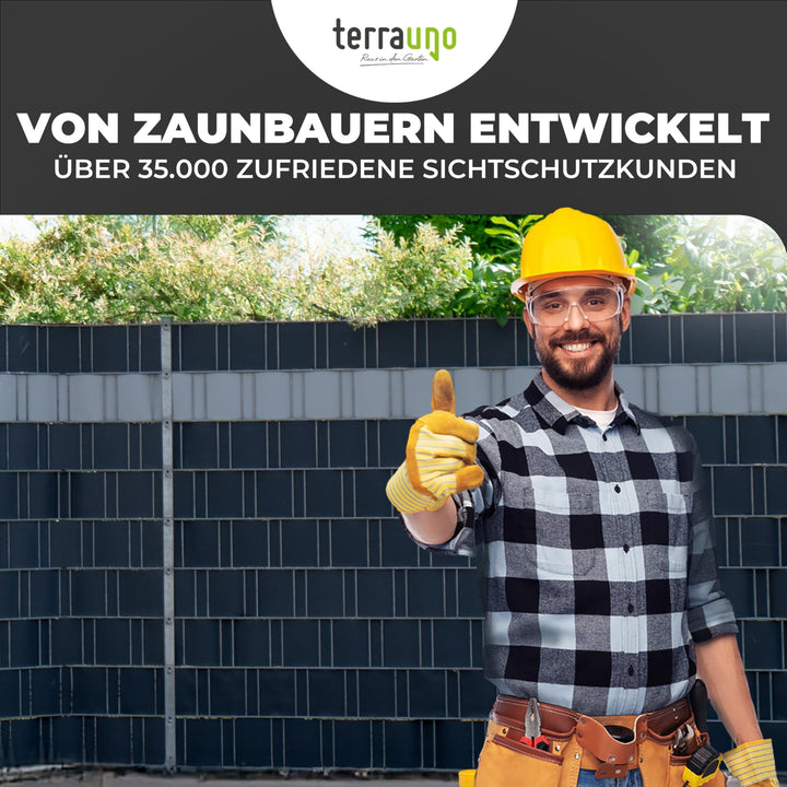 Sichtschutzstreifen Doppelstabmatte Polypropylen Anthrazit 26m - Bild 7