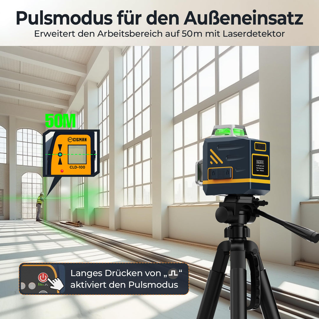 Kreuzlinienlaser 3x360° Grün Selbstnivellierend mit Fernbedienung - Bild 8