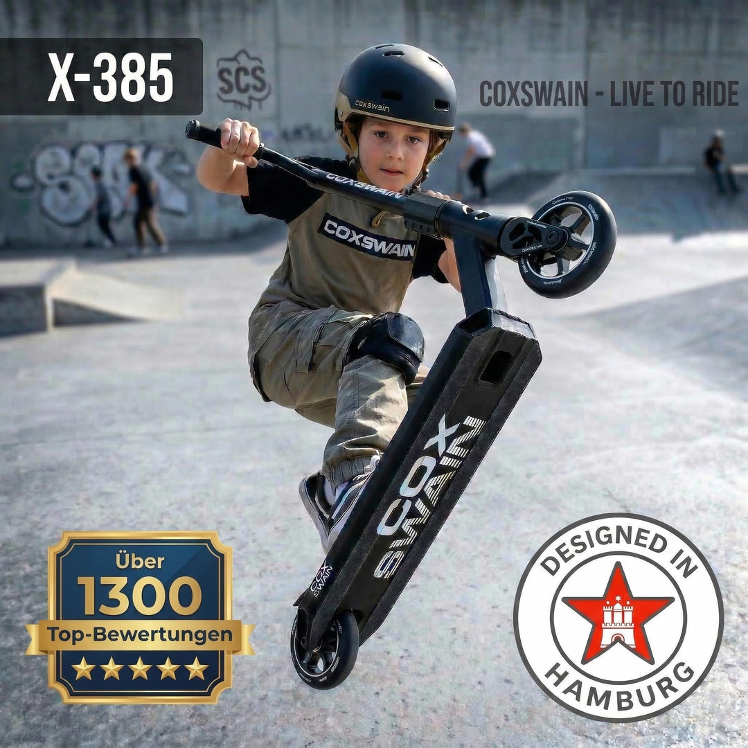Stunt Scooter 100mm ALU-Kern ABEC9 Lager SCS Compression schwarz - Bild 2
