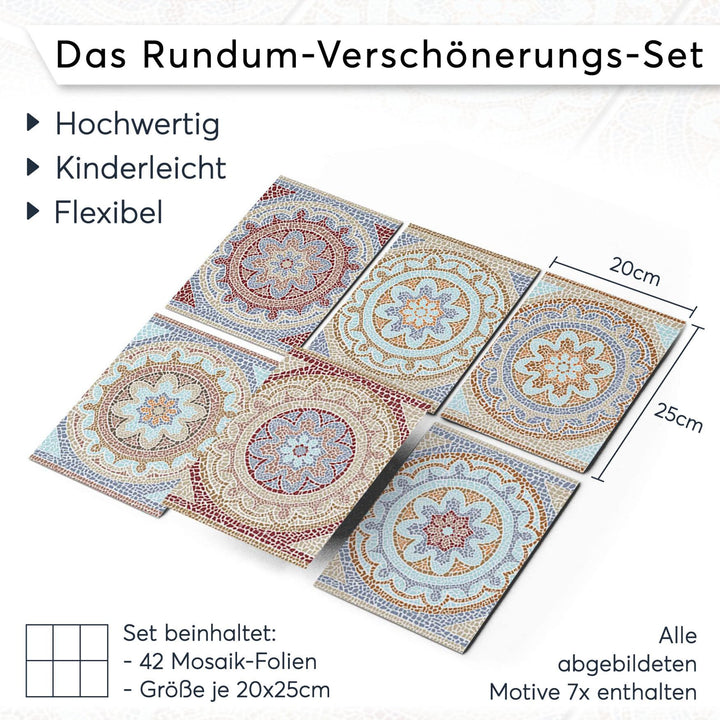 Fliesenfolie Mosaik Afrika selbstklebend 20x25 cm 42-teilig Bad Küche - Bild 7