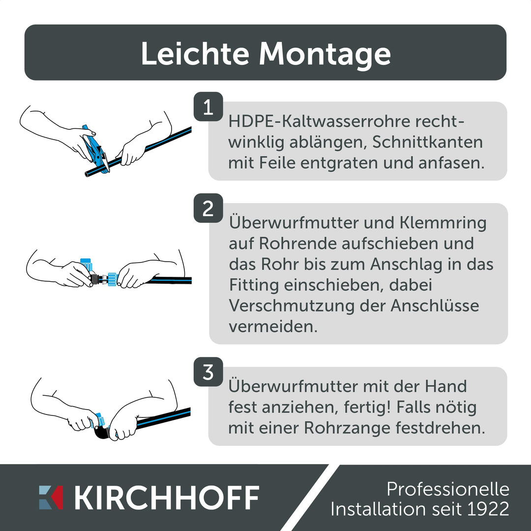PE Verlegerohr HDPE 32 mm x 25 m für Gartenbewässerung schwarz - Bild 5