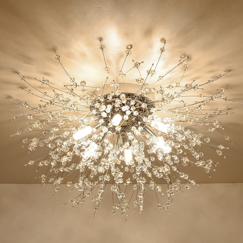 Kristall Pendelleuchte 6-flammig dimmbar Sputnik-Design 50cm