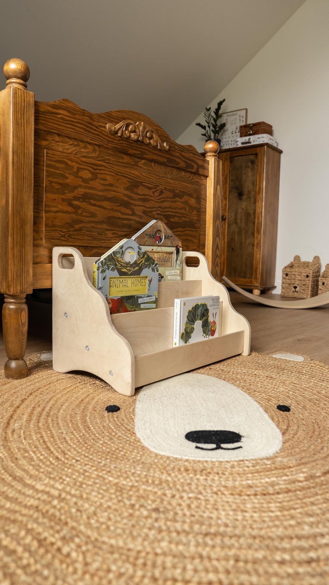 Bücherregal Kinder Holz freistehend ohne Bohren mit Griffen - Bild 5