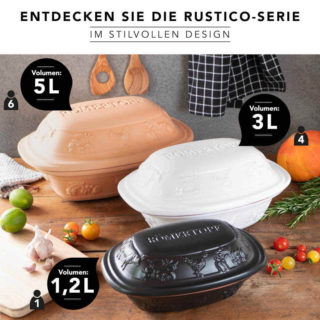 Keramik-Bräter mit Deckel 3 L Naturton für 4 Personen - Bild 6