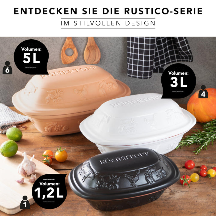 Keramik-Bräter mit Deckel 3 L Naturton für 4 Personen - Bild 6