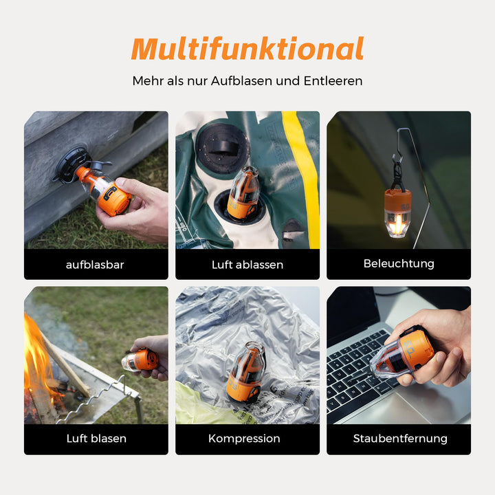 Elektrische Luftpumpe Mini 5,0 kPa 500 L/min mit Campinglampe - Bild 7