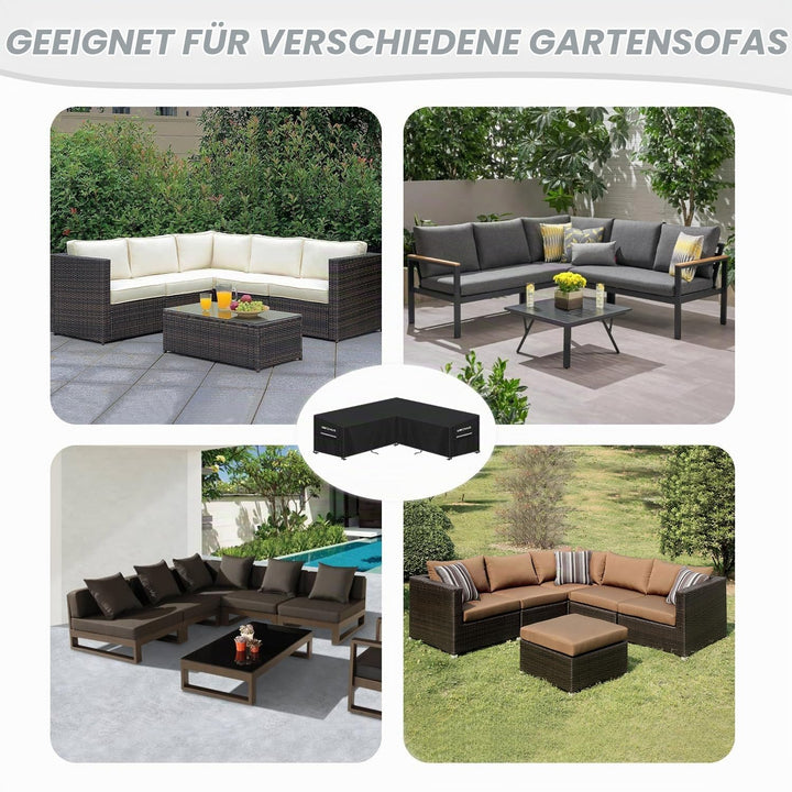 Gartenlounge Abdeckung V-Form 420D Oxford wasserdicht 255x255cm - Bild 6