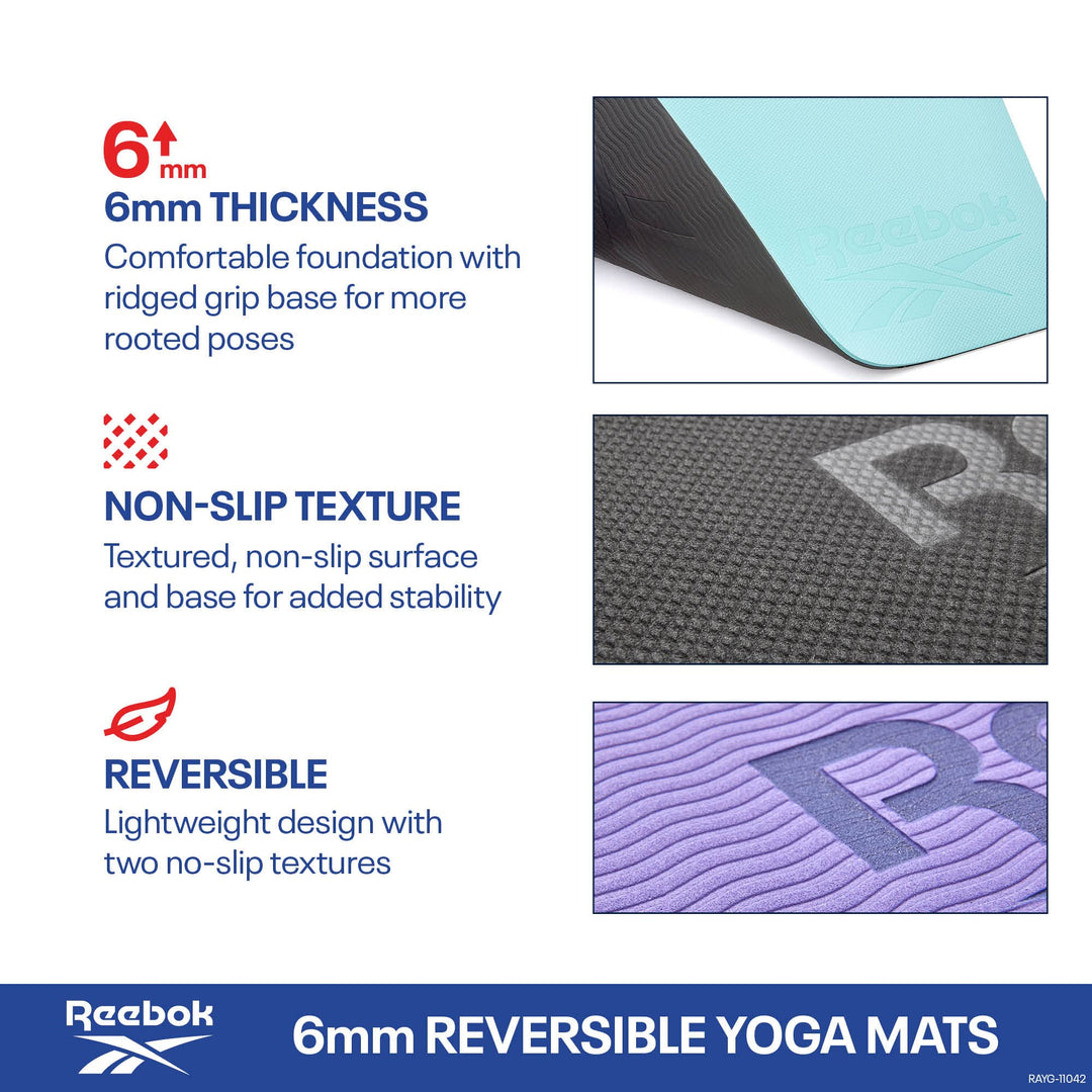 Yogamatte doppelseitig TPE/EVA 6 mm rutschfest 176x61 cm - Bild 2