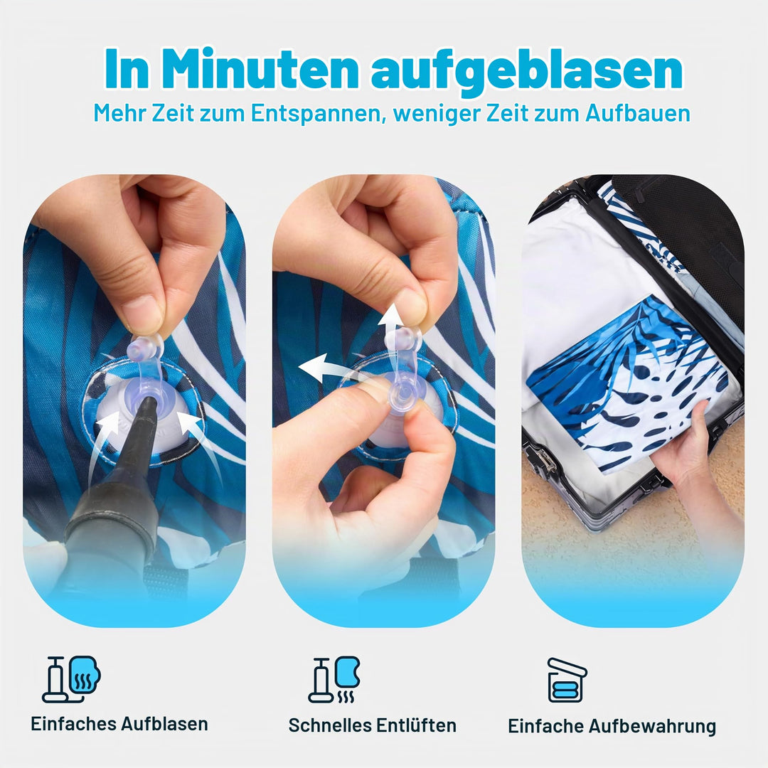 Aufblasbarer Pool-Schwimmsessel 2er-Set 76x41x61 cm Blau/Rosa - Bild 7