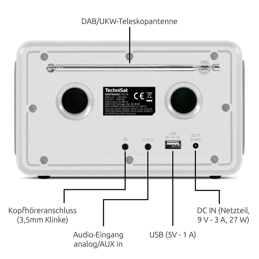 Internetradio DAB+ mit Bluetooth 10 Watt Stereo Weckfunktion - Bild 2