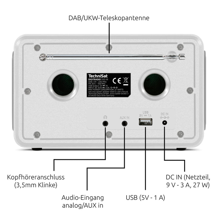 Internetradio DAB+ mit Bluetooth 10 Watt Stereo Weckfunktion - Bild 2