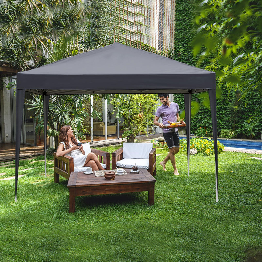 Faltpavillon 3x3m 420D Oxford mit 4 Seitenteilen Grau - Bild 8