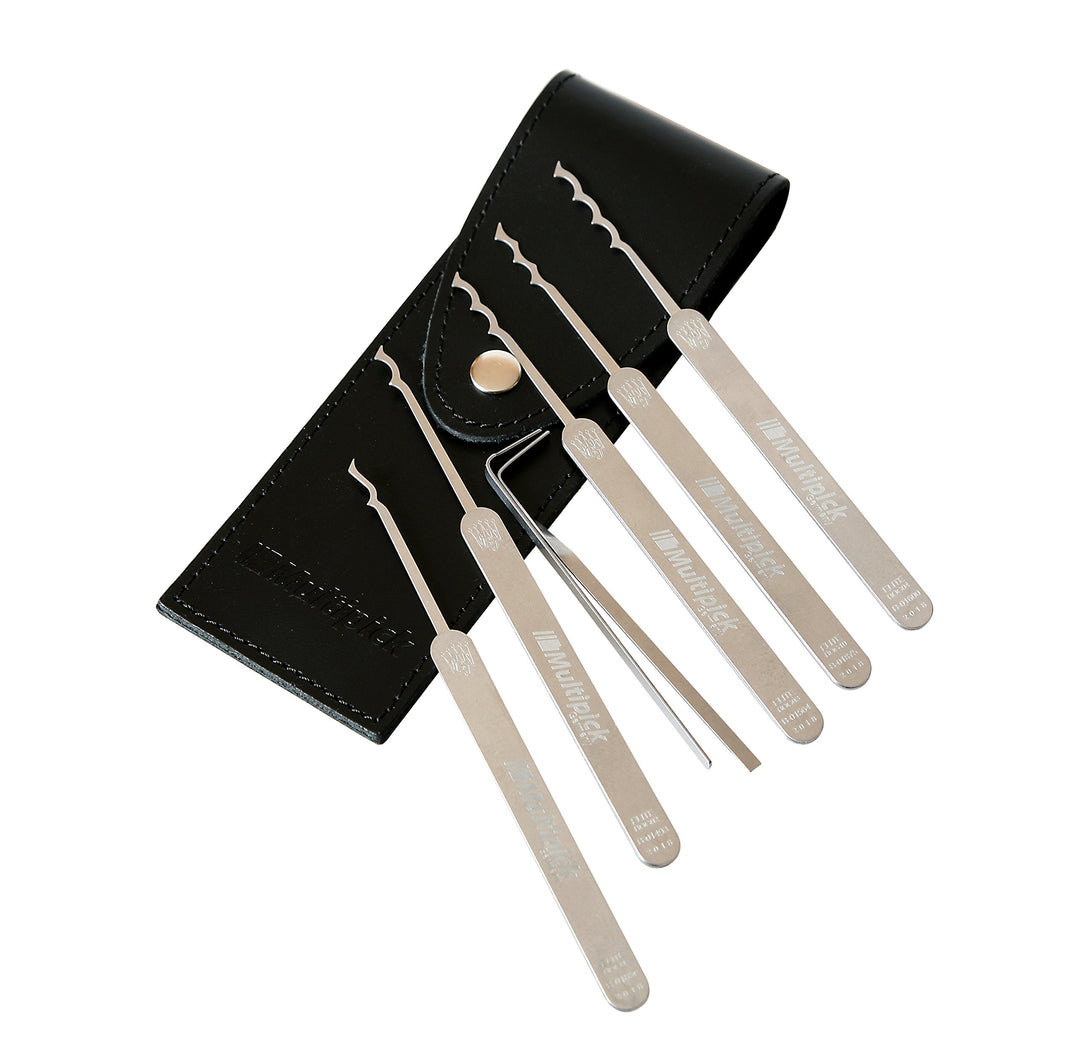 Lockpicking Set Bogota 7-teilig Federstahl im Leder-Etui