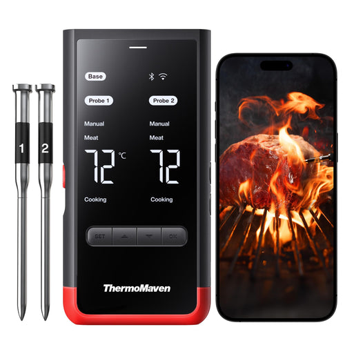 Fleischthermometer Kabellos 2 Sonden WiFi & RF bis 610 m
