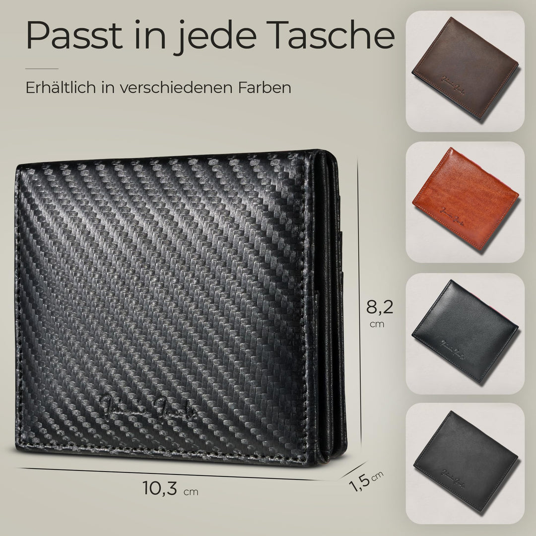 Magic Wallet Echtleder mit Münzfach und RFID-Schutz, flach - Bild 5