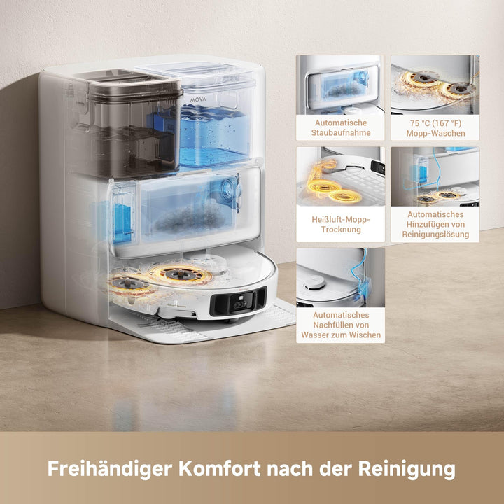Saugroboter mit Wischfunktion 19000 Pa Selbstreinigungsstation 75-Tage-Depot - Bild 5
