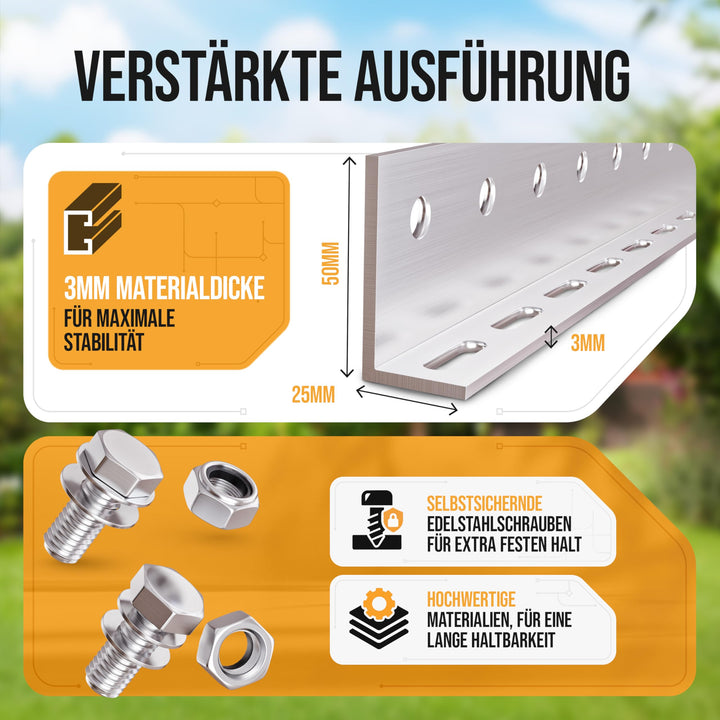 Balkonkraftwerk Halterung Aluminium 118 cm für 2 Solarmodule 4er-Set - Bild 4