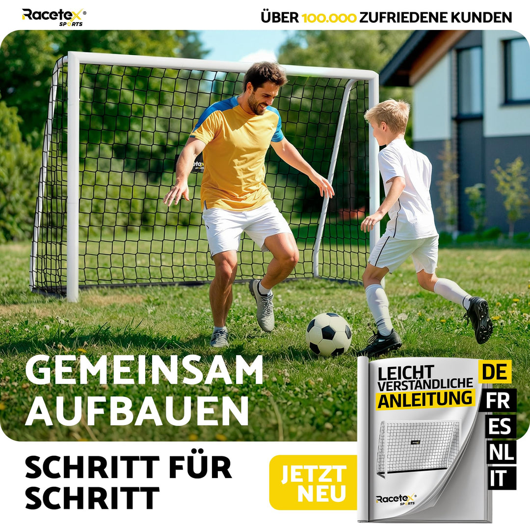 Fussballtor Kinder 180x120 cm Stahl mit Netz für Garten - Bild 7