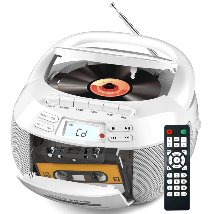CD-Player Boombox mit Kassette, Bluetooth 5.1 und UKW-Radio